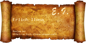 Erlich Ilona névjegykártya